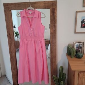 NWT J CREW SUMMER MAXI DRESS PINK MEDIUM